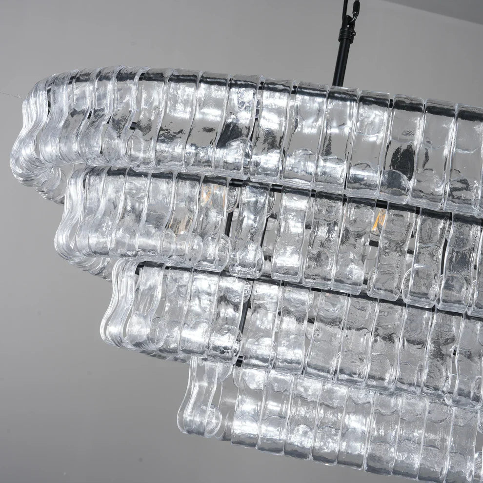 Amor Glass Oval Chandelier 54"W/65"W
