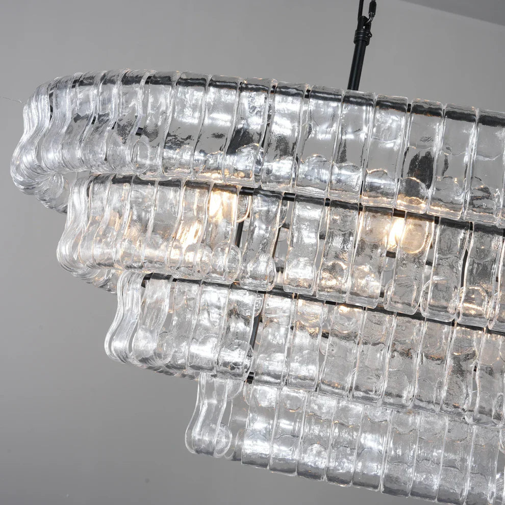 Amor Glass Oval Chandelier 54"W/65"W