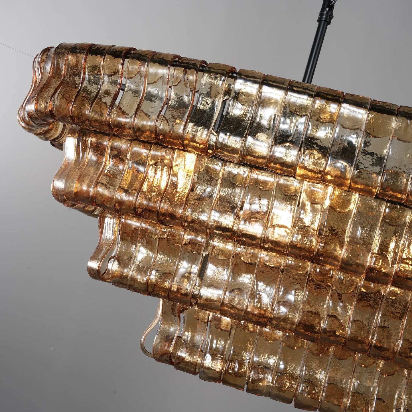 Amor Glass Oval Chandelier 54"W/65"W