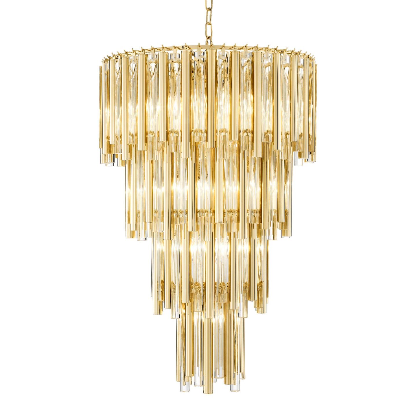 Gigi Modern Glass Chandelier [S/L] - [Gold/Nickel]