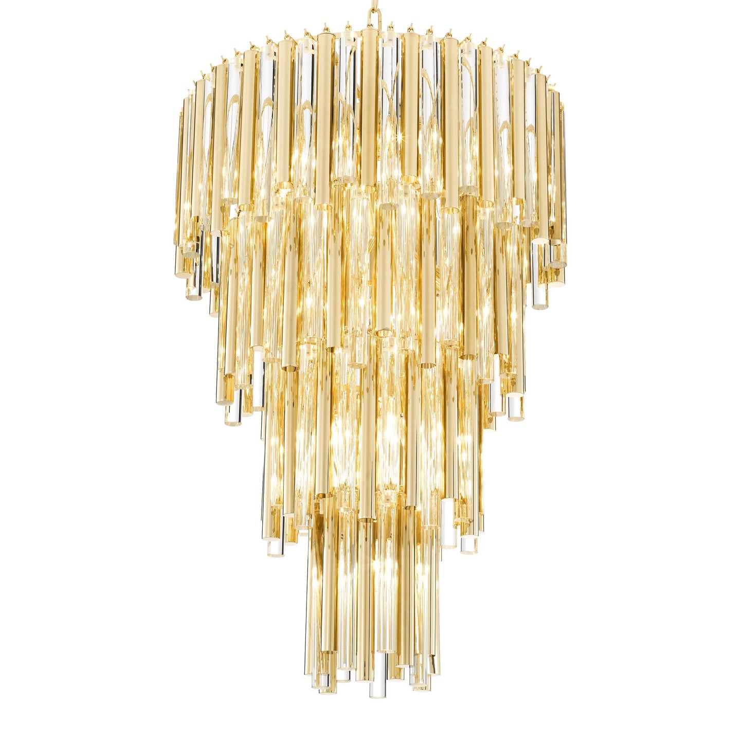 Gigi Modern Glass Chandelier [S/L] - [Gold/Nickel]