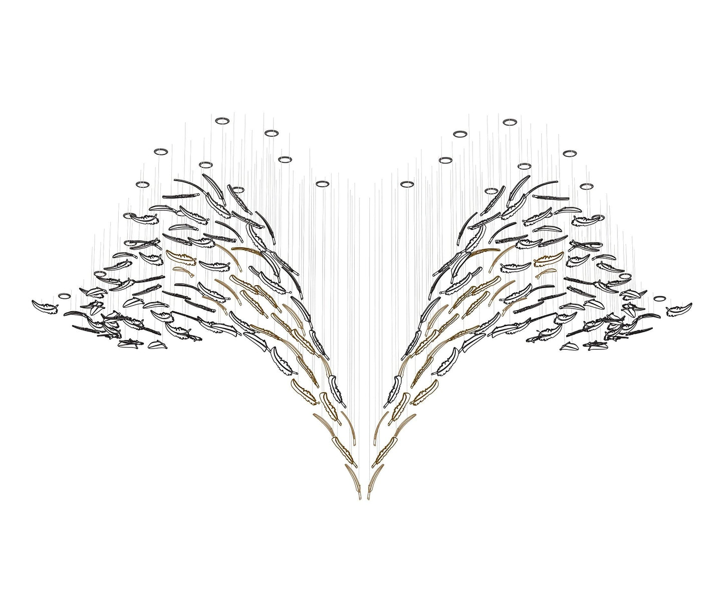 Glass Feathers Flying Chandelier