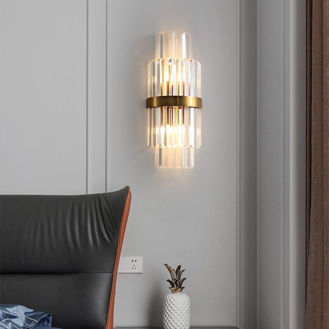 Gold Layered Crystal Wall Lamp