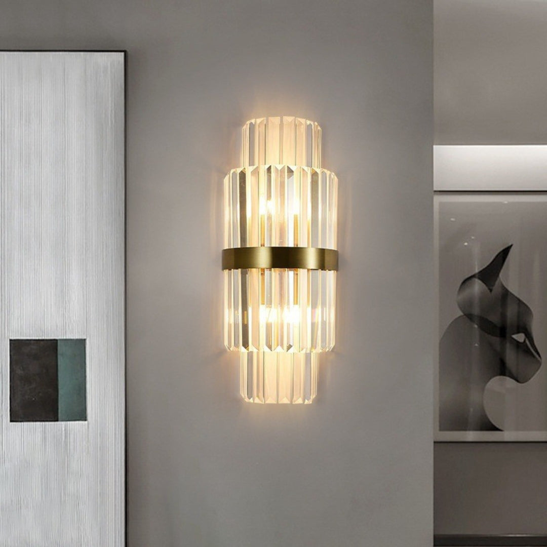 Gold Layered Crystal Wall Lamp