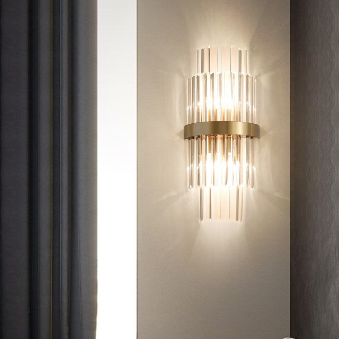 Gold Layered Crystal Wall Lamp