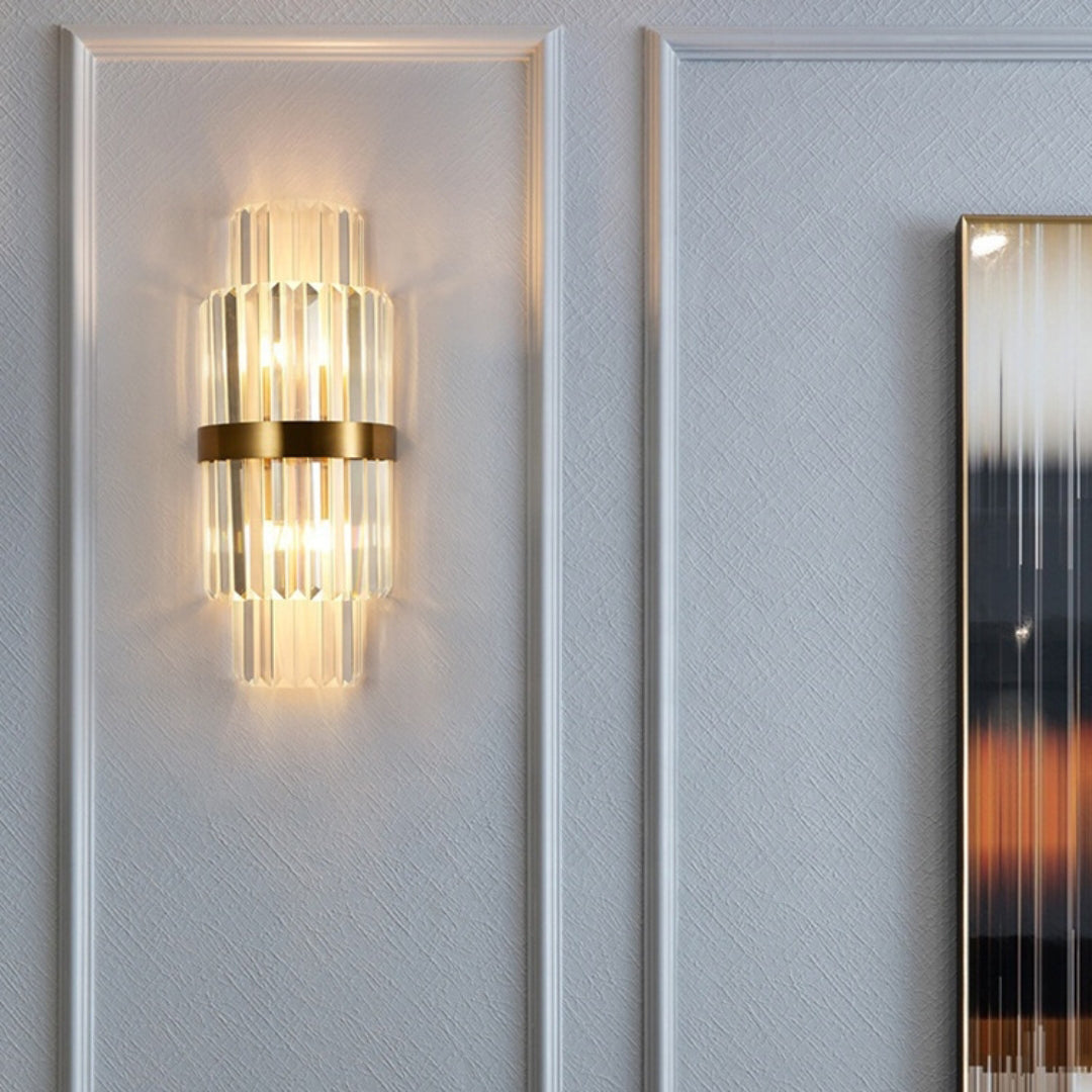 Gold Layered Crystal Wall Lamp