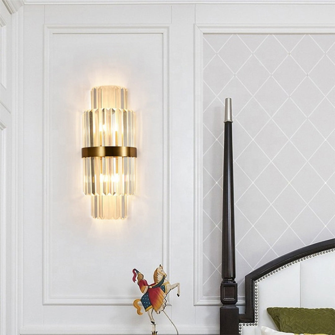 Gold Layered Crystal Wall Lamp