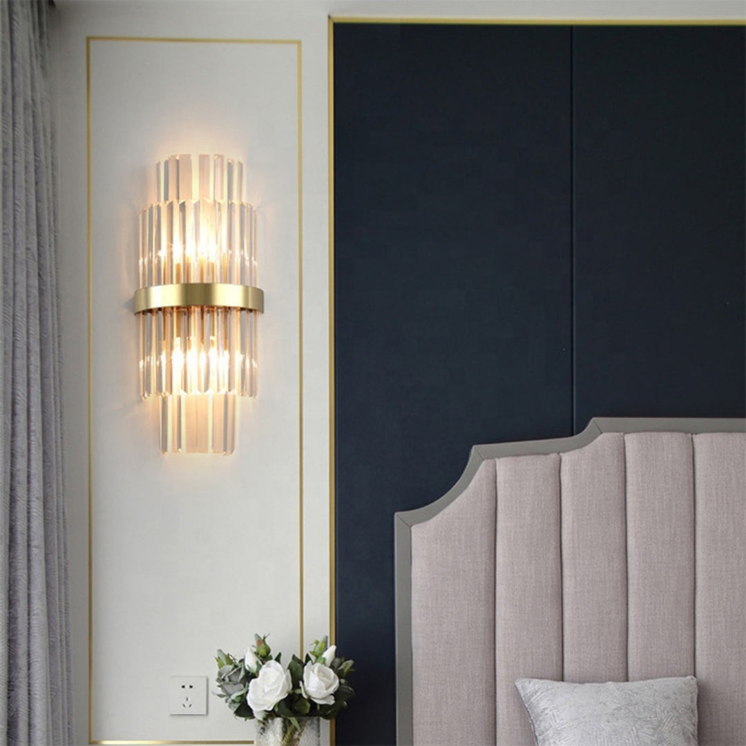 Gold Layered Crystal Wall Lamp