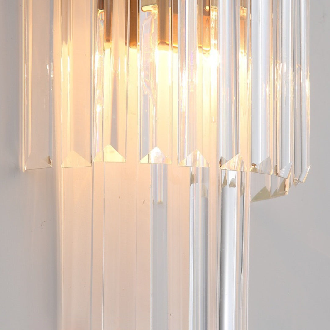 Gold Layered Crystal Wall Lamp