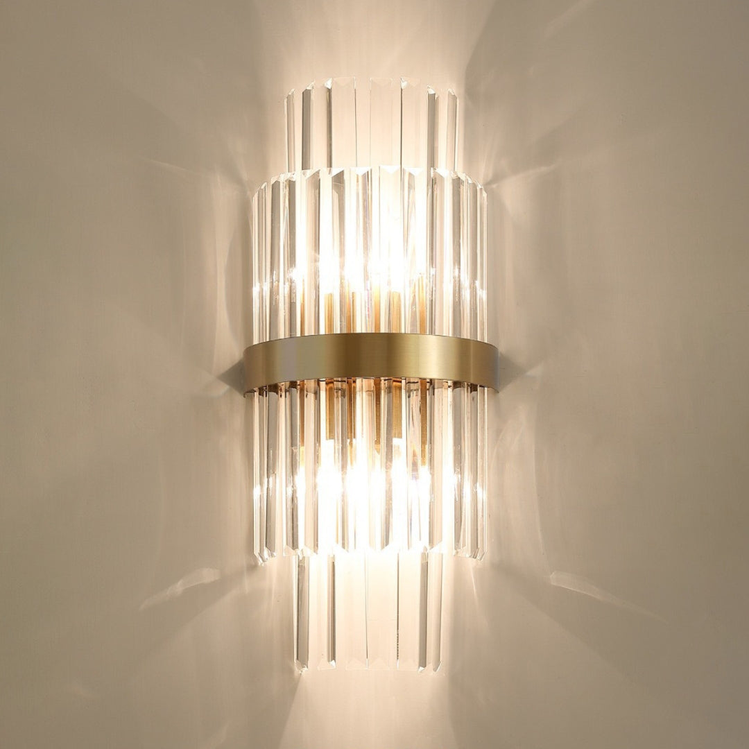 Gold Layered Crystal Wall Lamp