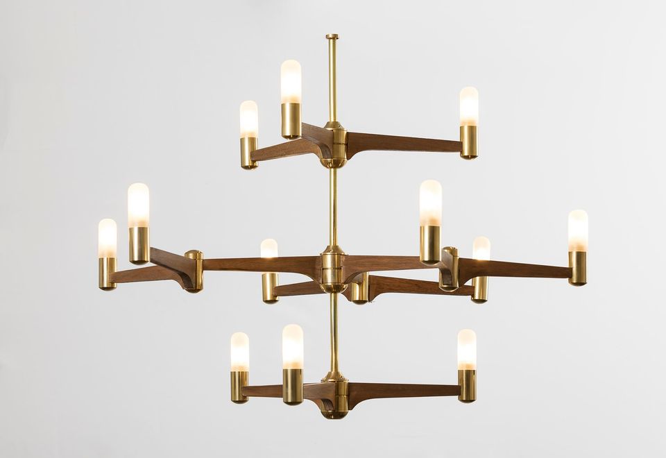 Guinevere 12 Light Modern Brass Chandelier - Joe Scog