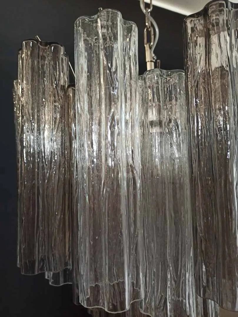 Murano Chandelier – 36 tubes – Smoked/Transparent