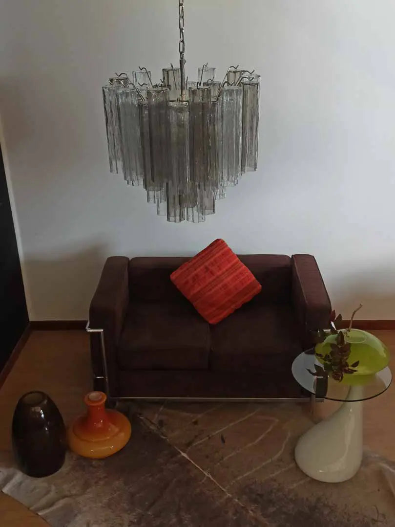 Murano Chandelier – 36 tubes – Smoked/Transparent