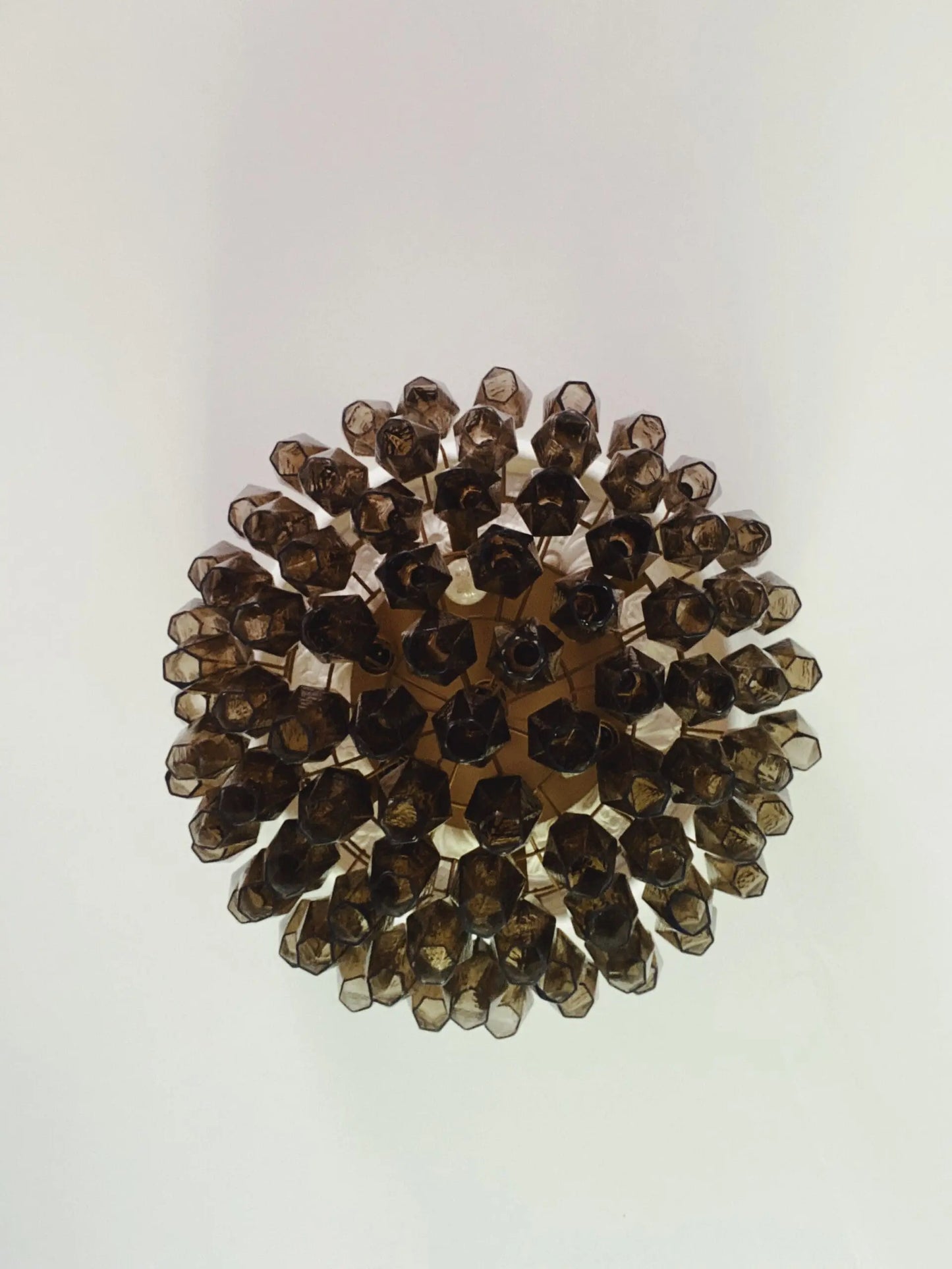 Murano Chandelier – Poliedri – 84 glasses – Dark smoked