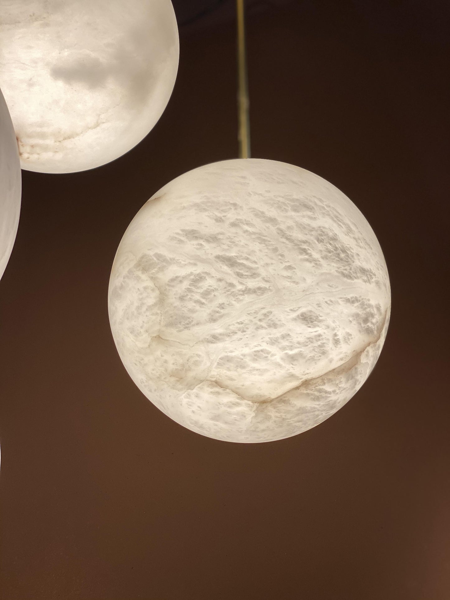 Galaxy Contemporary Italian Alabaster Marble Globe Chandelier