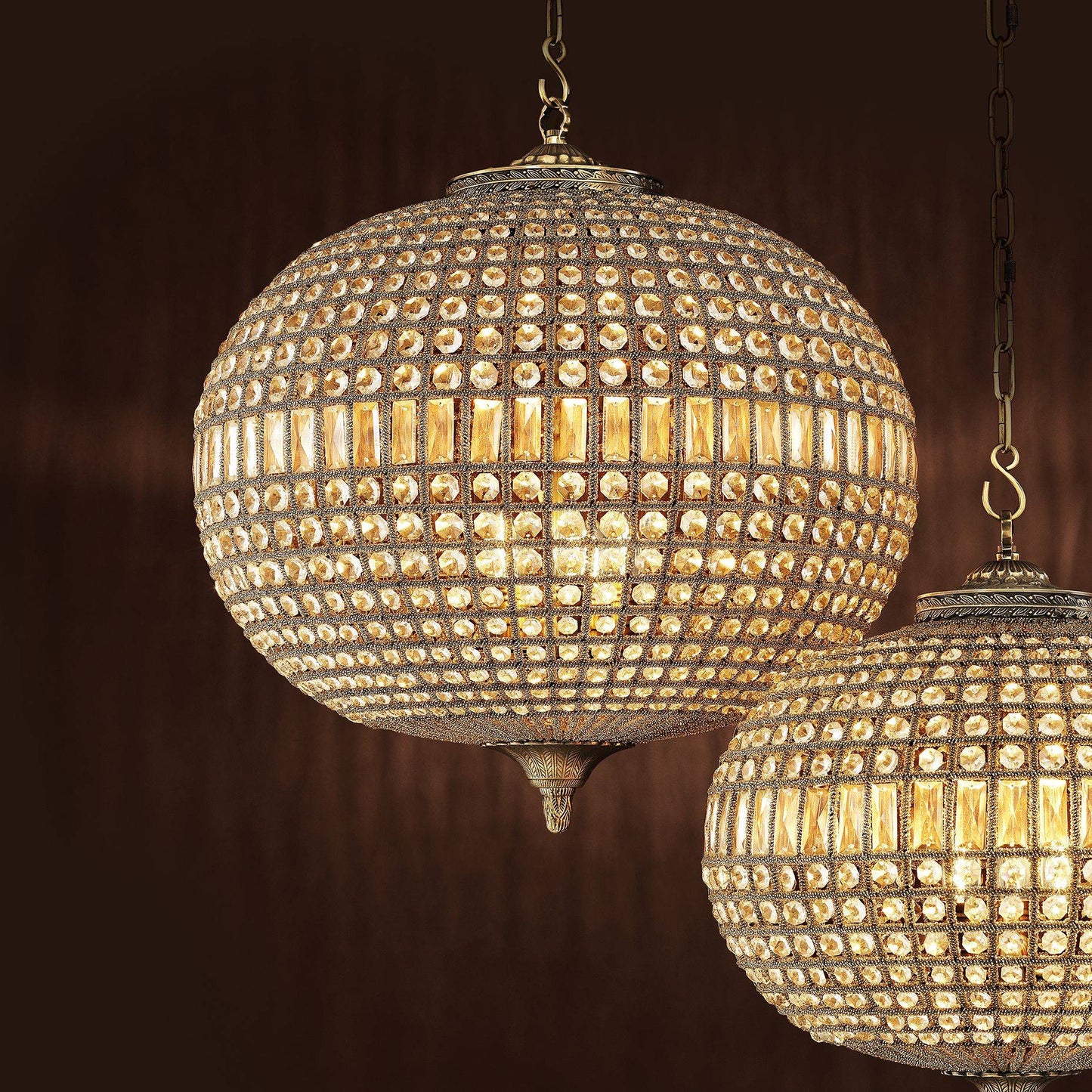 Kasbah Oval L Modern Chandelier - [Brass]