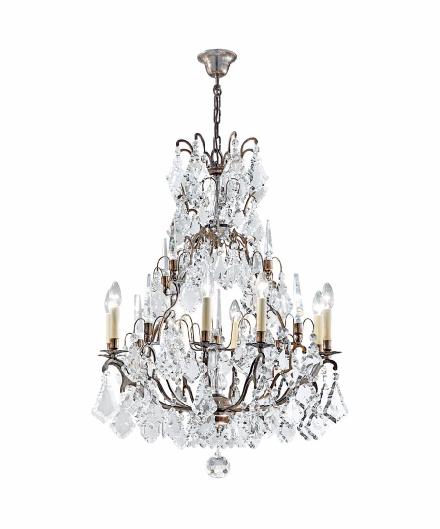 Knightsbridge Crystal Glass Chandelier CRY208ABZ - (Multiply Finishes) - Christopher Hyde