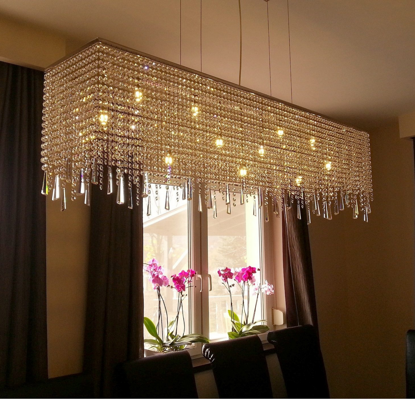 Linea (Various Sizes) Modern Glass Chandelier - Luchiante