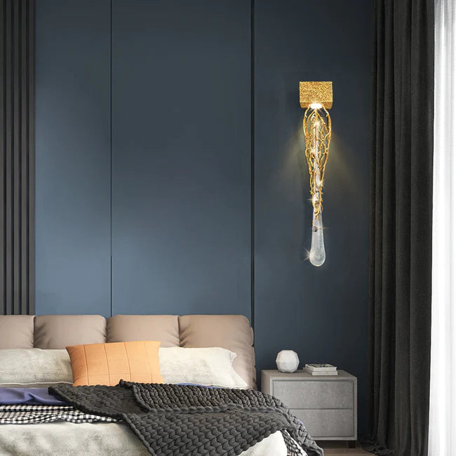 Modern Branch Crystal Wall Sconce For Bedroom