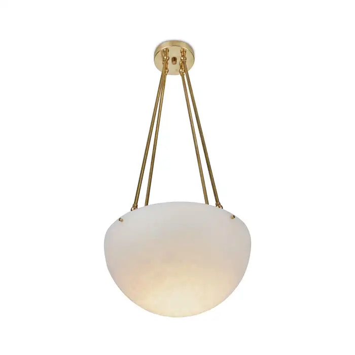 Large 'Moon' Alabaster and Brass Pendant Lamp by Denis de la Mesiere