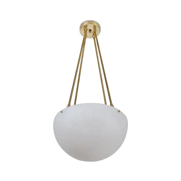 Large 'Moon' Alabaster and Brass Pendant Lamp by Denis de la Mesiere