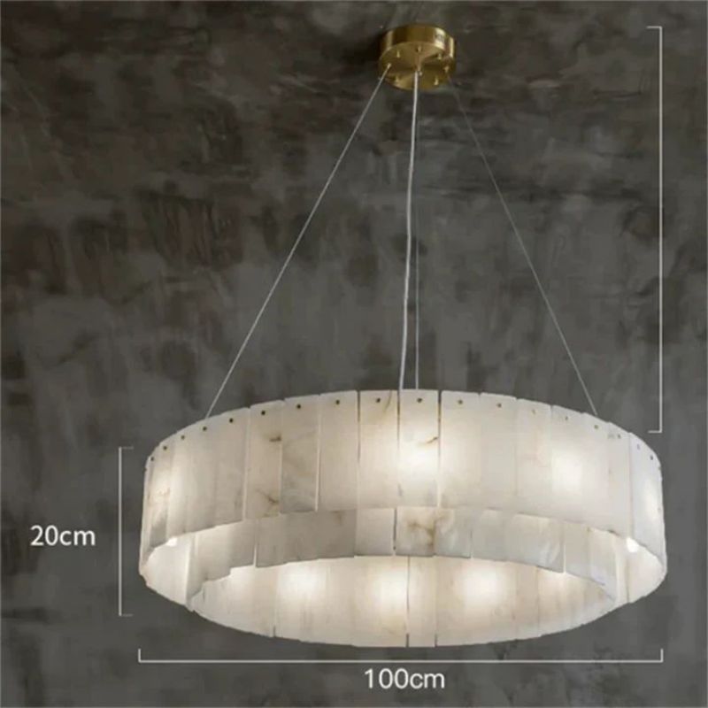 Alabaster Modern Round Chandelier 7 sizes