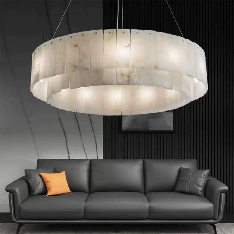 Alabaster Modern Round Chandelier 7 sizes