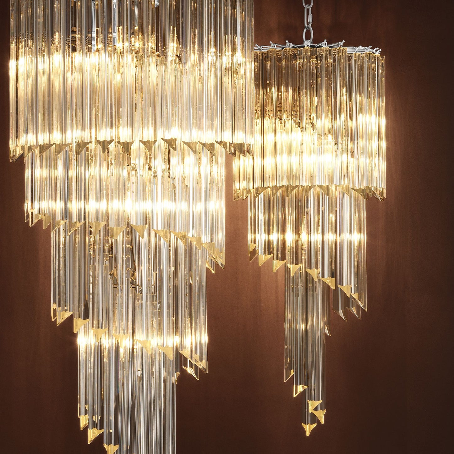 Marino Modern Glass Chandelier - [Nickel]