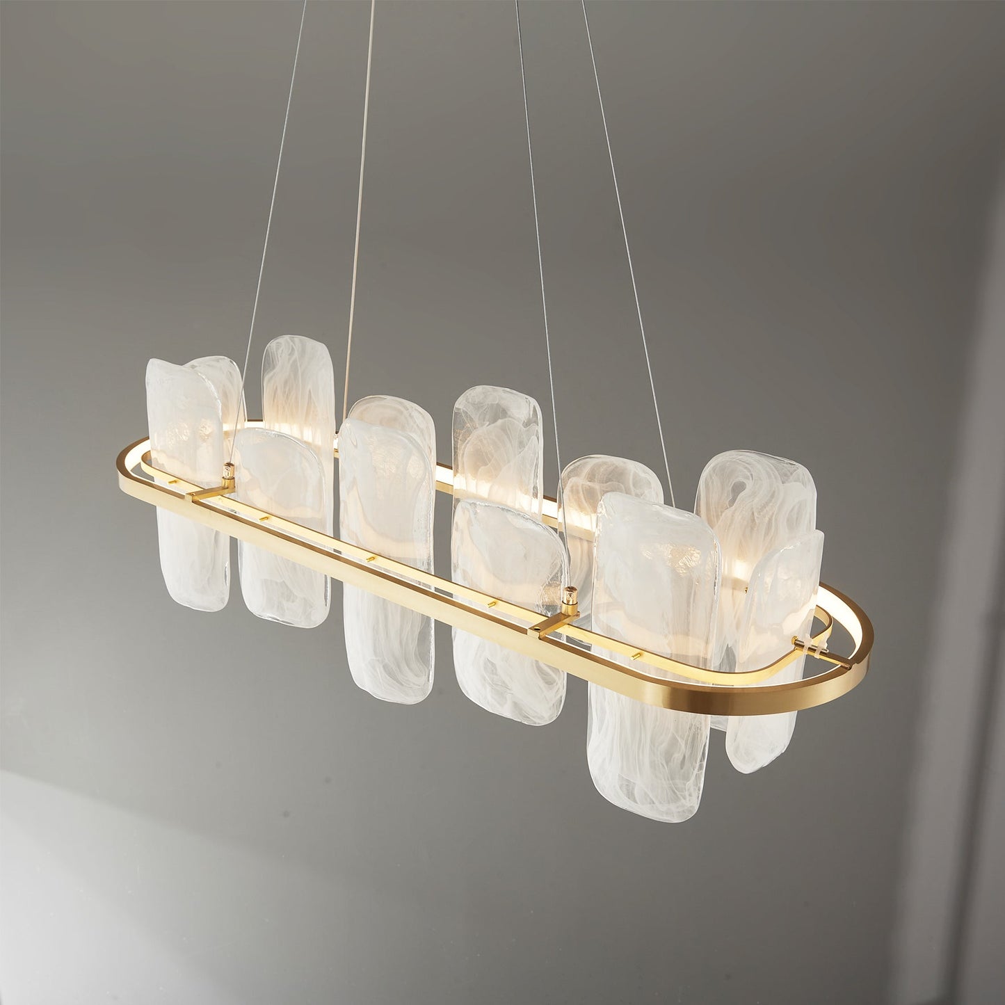Mille Long Glass Chandelier
