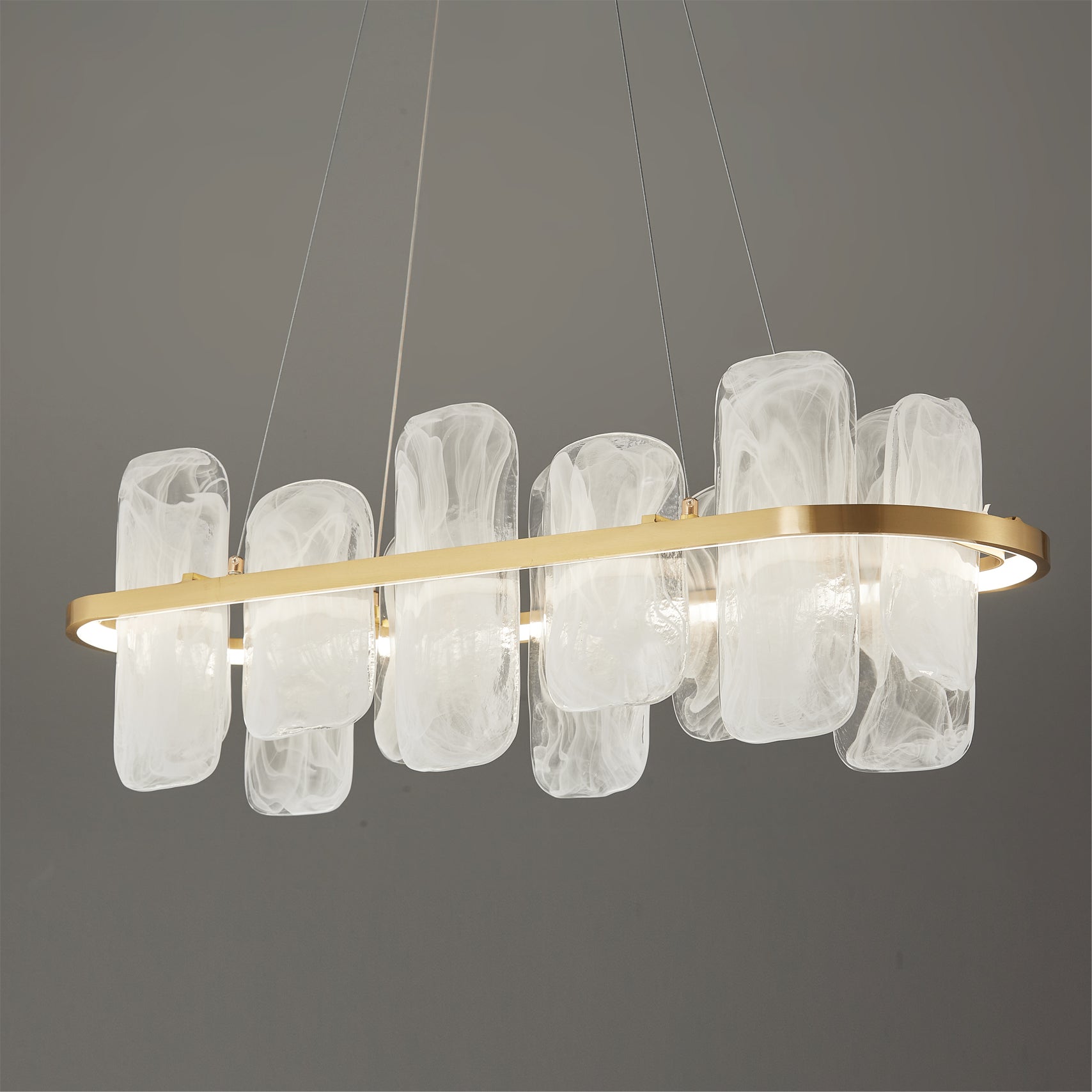 Mille Long Glass Chandelier
