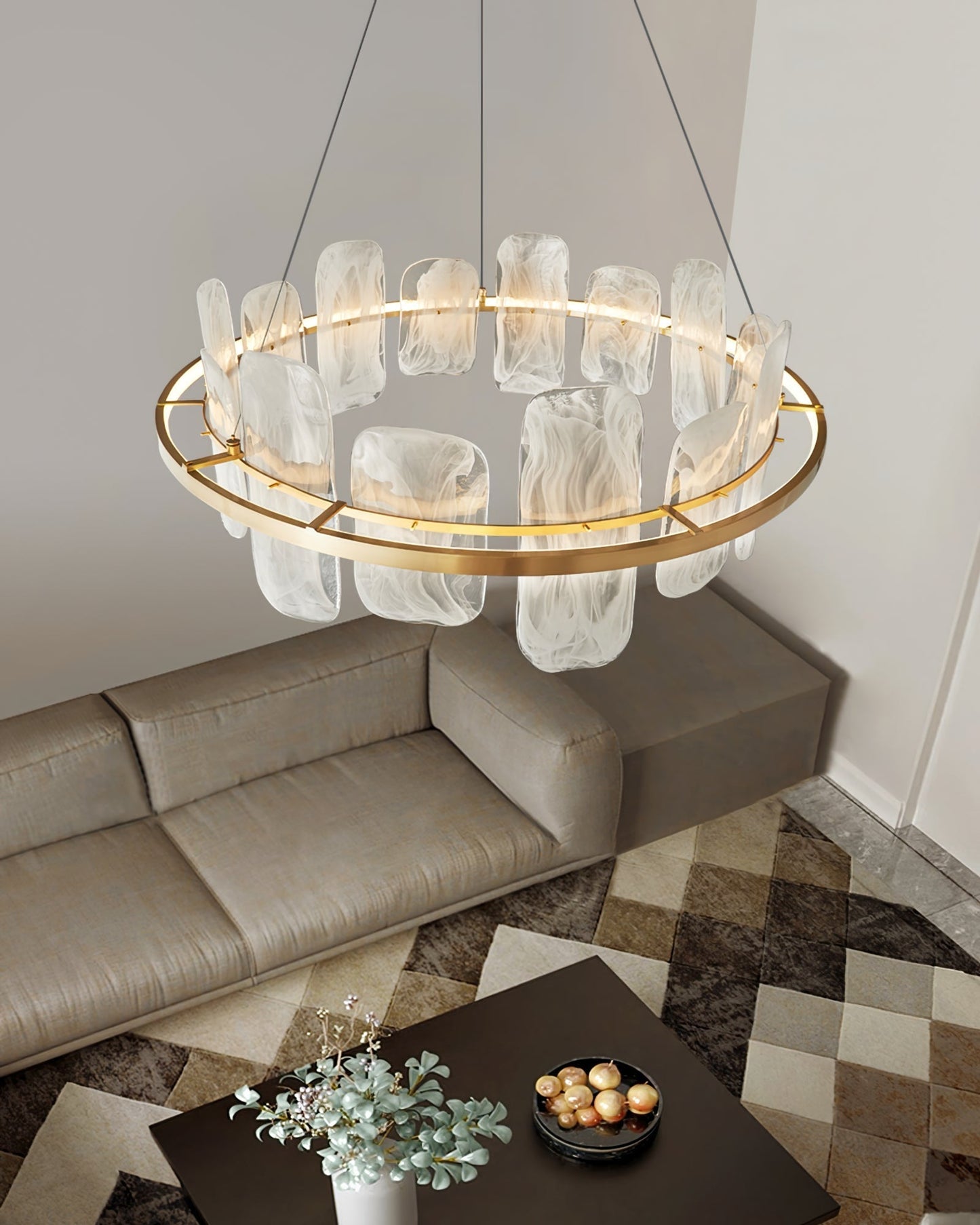 Mille Round Glass Chandelier