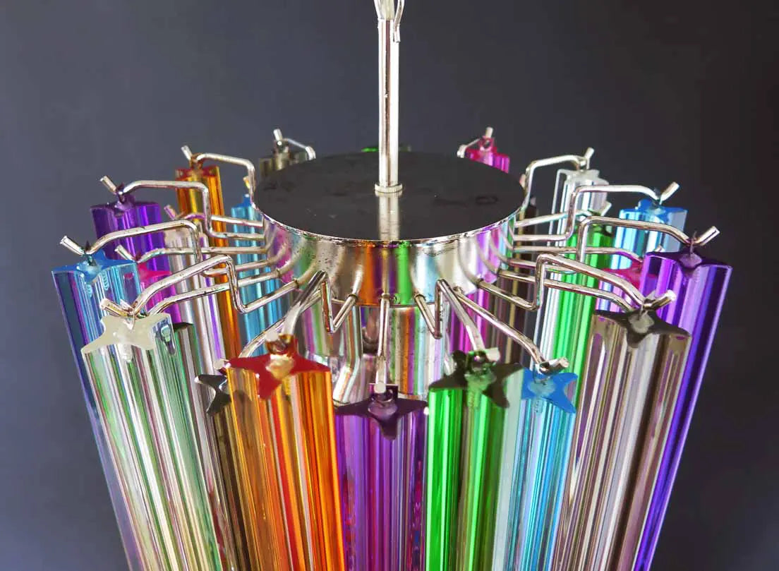 Murano Chandelier – Quadriedri – 46 prisms – Multi