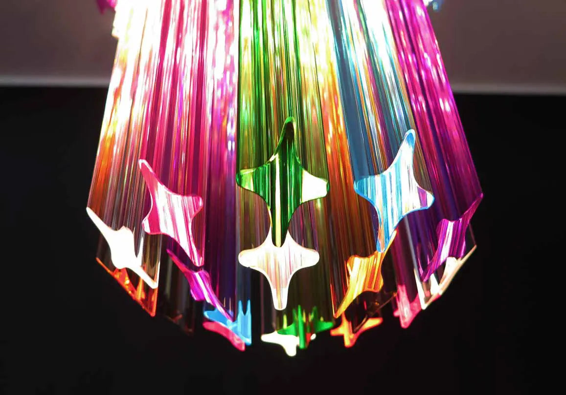 Murano Chandelier – Quadriedri – 46 prisms – Multi