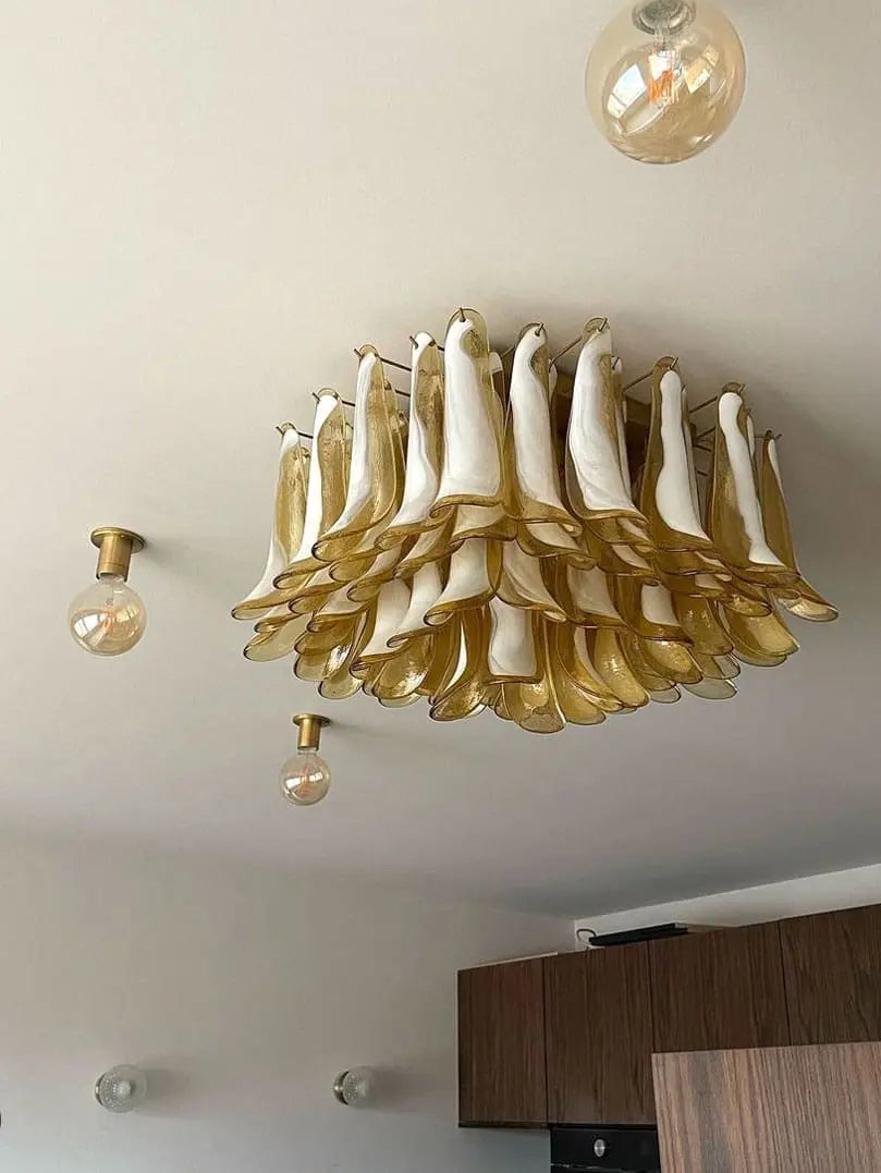 Murano Ceiling lamp – 64 petals – Pink/White