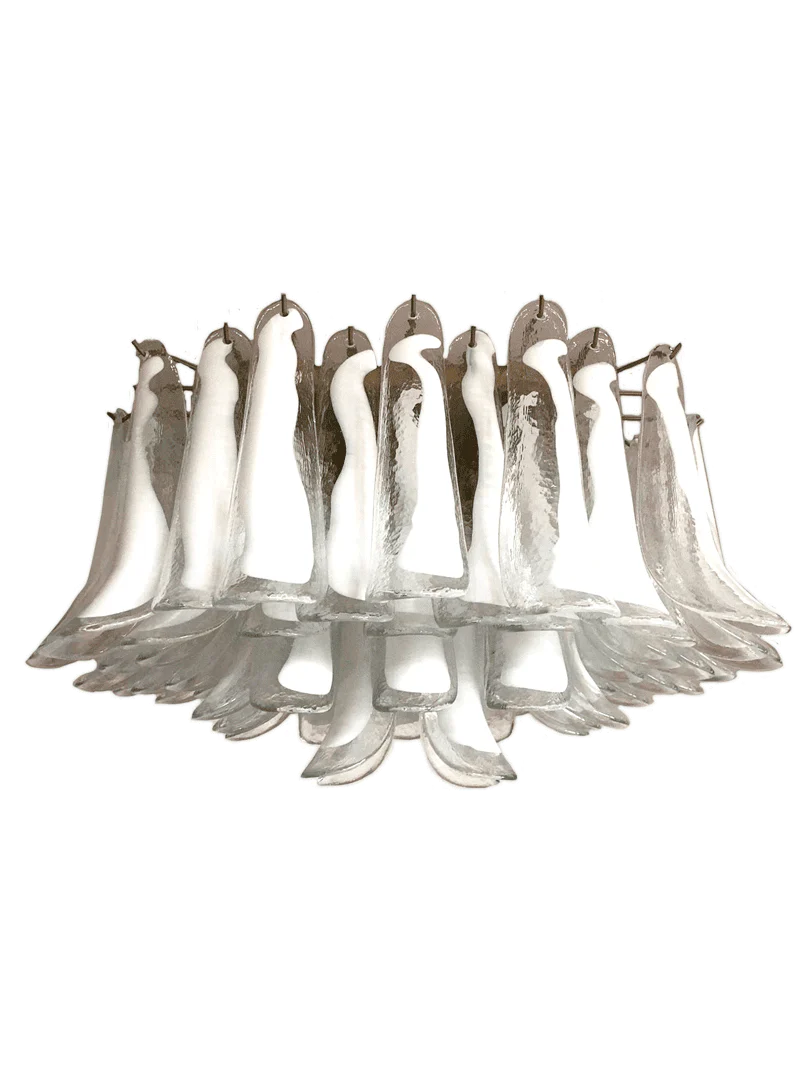 Murano Ceiling lamp – 64 petals – Transparent/White