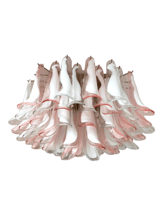 Murano Ceiling lamp – 64 petals – Pink/White