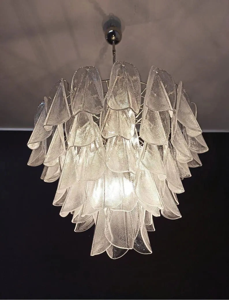 Murano Chandelier – 23 Rondini – Granigliar – Transparent