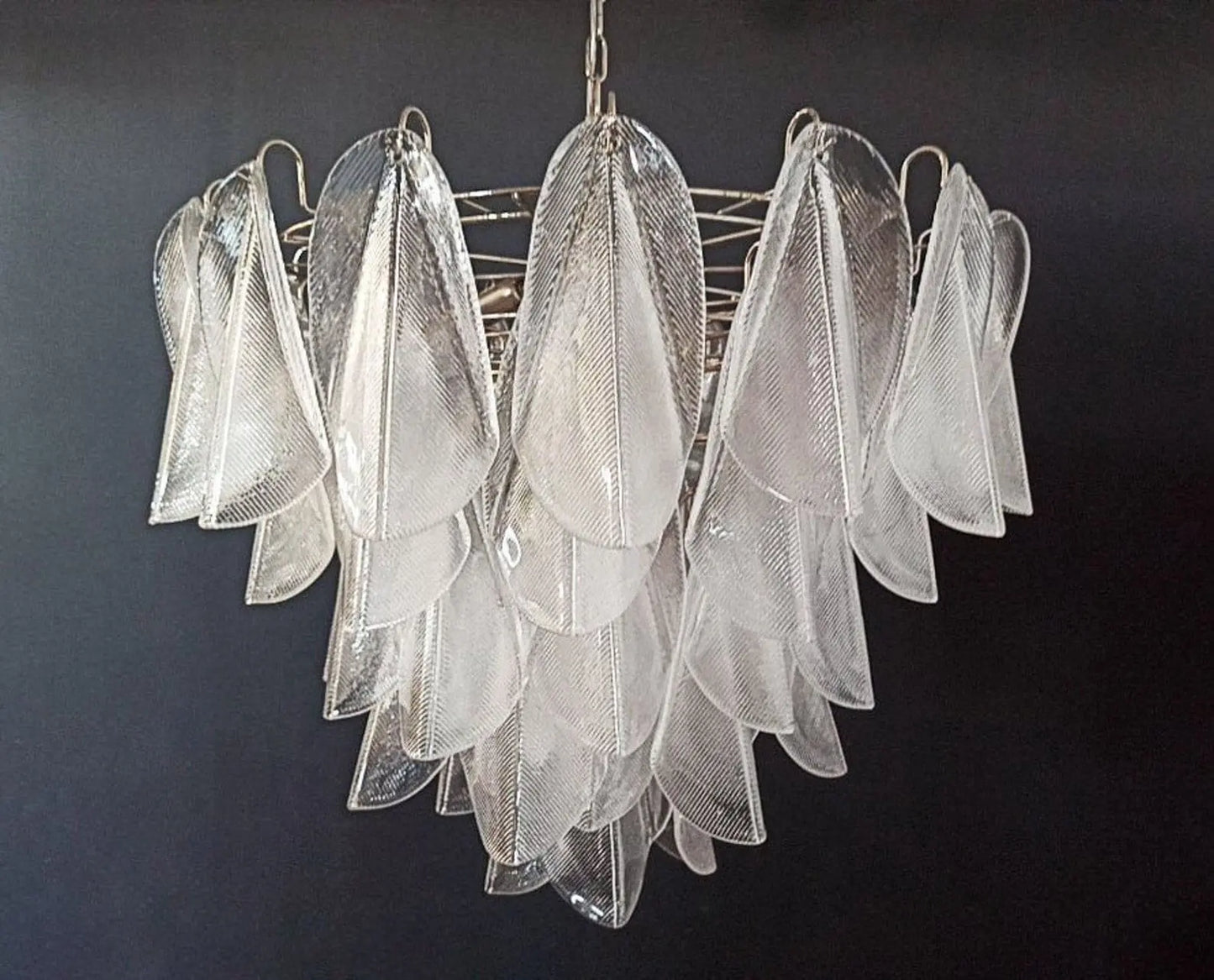 Murano Chandelier – 23 Rondini – Granigliar – Transparent