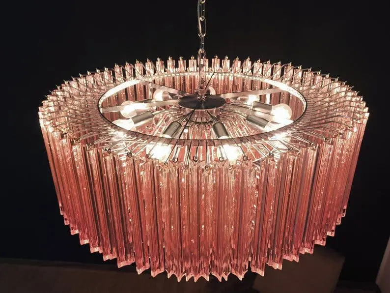 Murano Chandelier – Triedri – 391 prisms – Pink