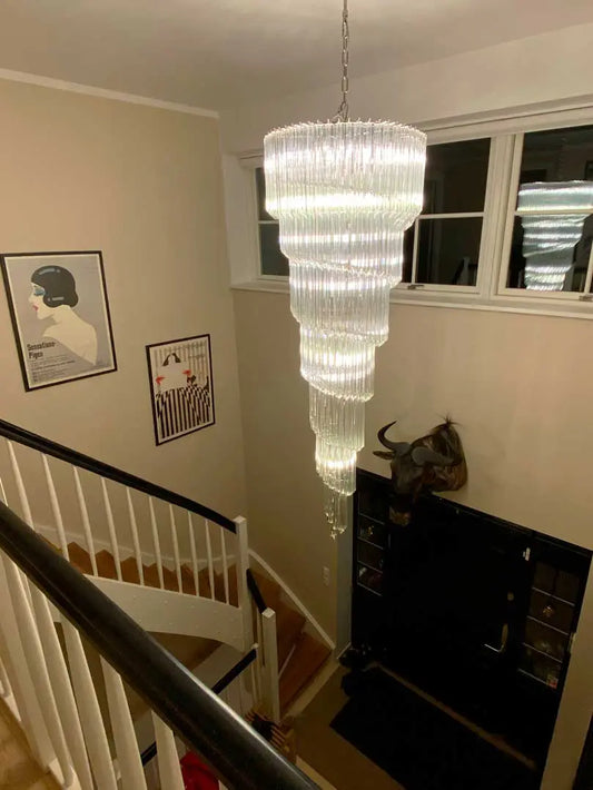 Murano Chandelier – Spiral – 215 prisms – Transparent