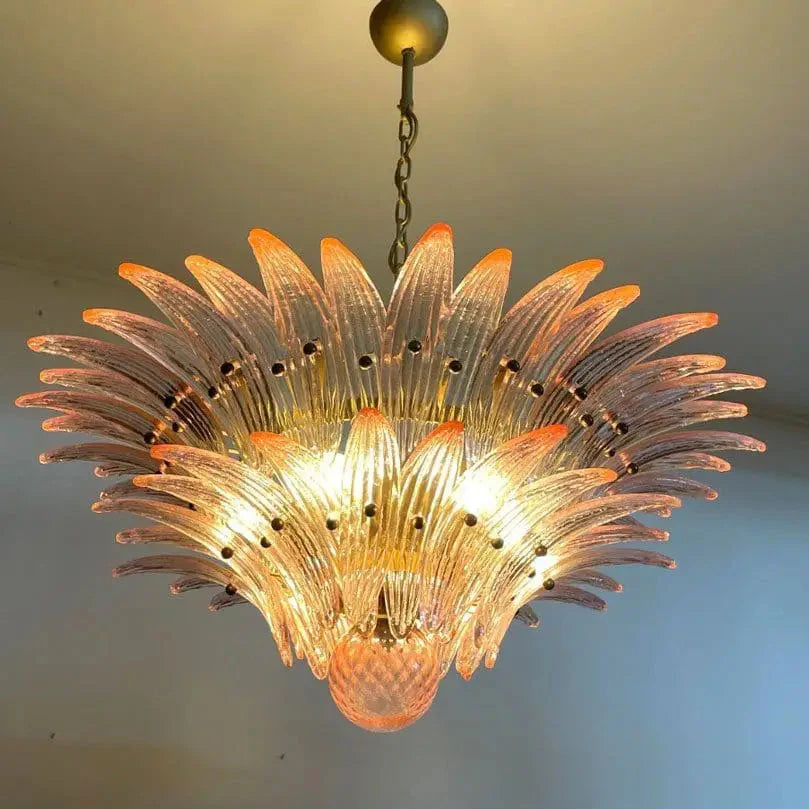 Murano Chandelier – Palmette – 58 glass – Pink