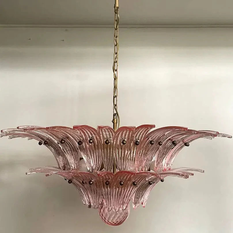 Murano Chandelier – Palmette – 58 glass – Pink