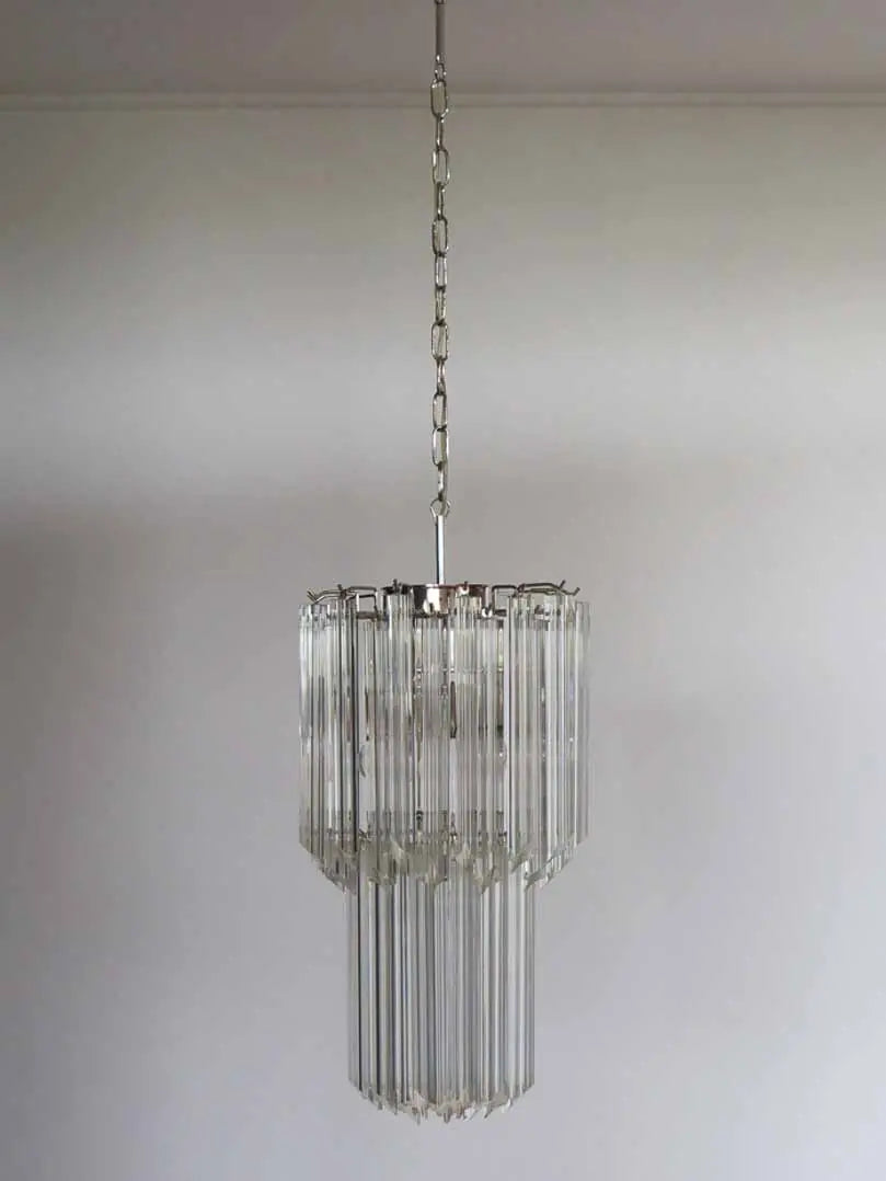 Murano Chandelier – Quadriedri – 46 prisms – Transparent