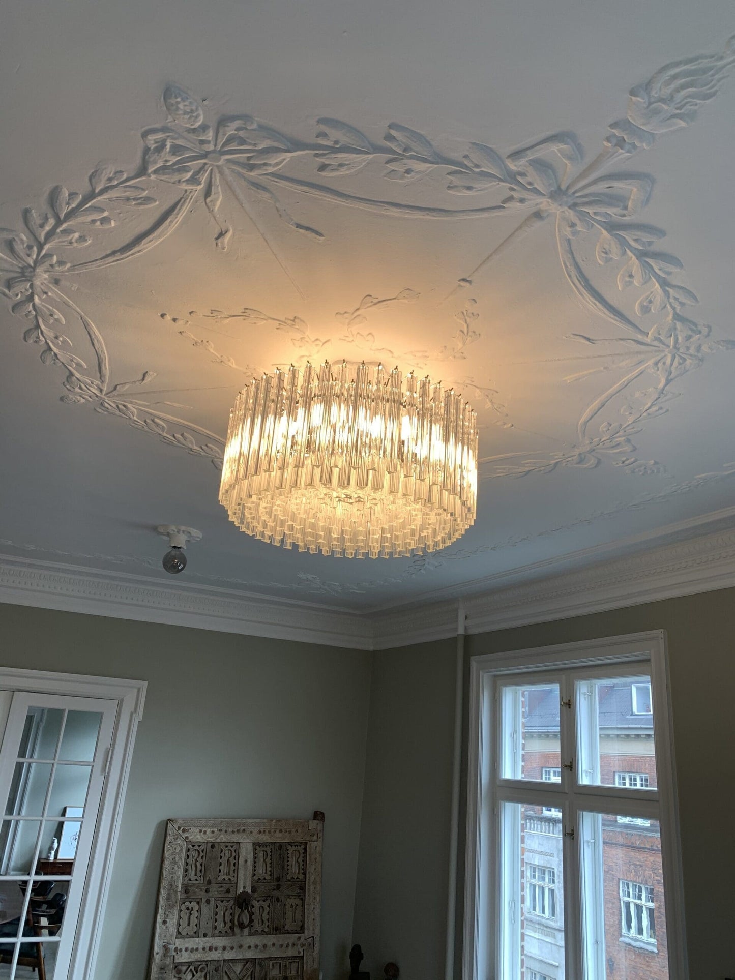 Murano Chandelier – Triedri Round – 265 prisms – Pink