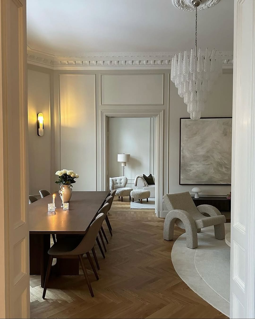 Murano Chandelier – Drop – 75 glasses – Transparent