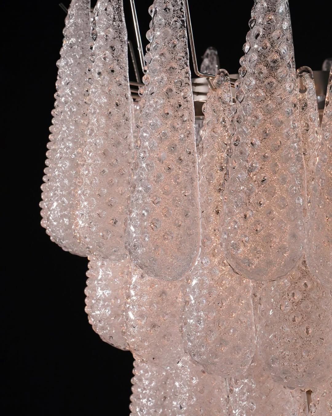 Murano Chandelier – Drop – 75 glasses – Transparent