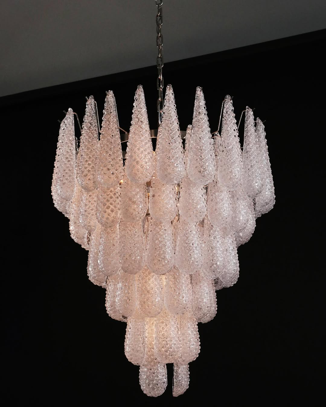 Murano Chandelier – Drop – 75 glasses – Transparent