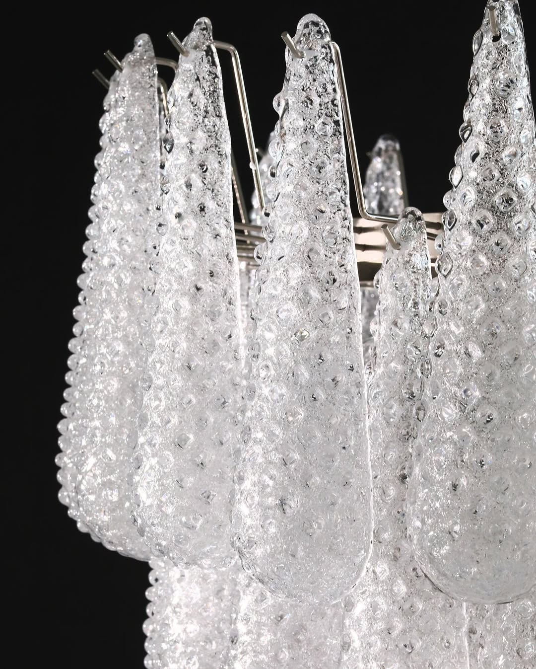 Murano Chandelier – Drop – 75 glasses – Transparent