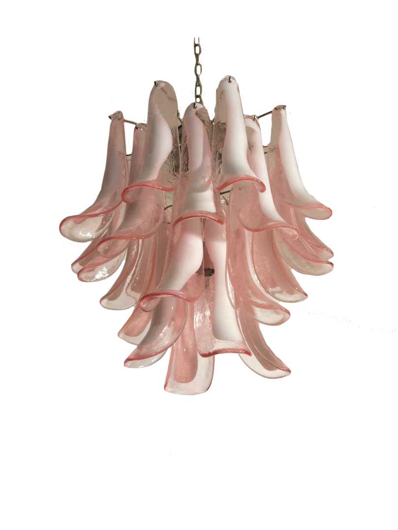 Murano Chandelier – 26 petals – Pink
