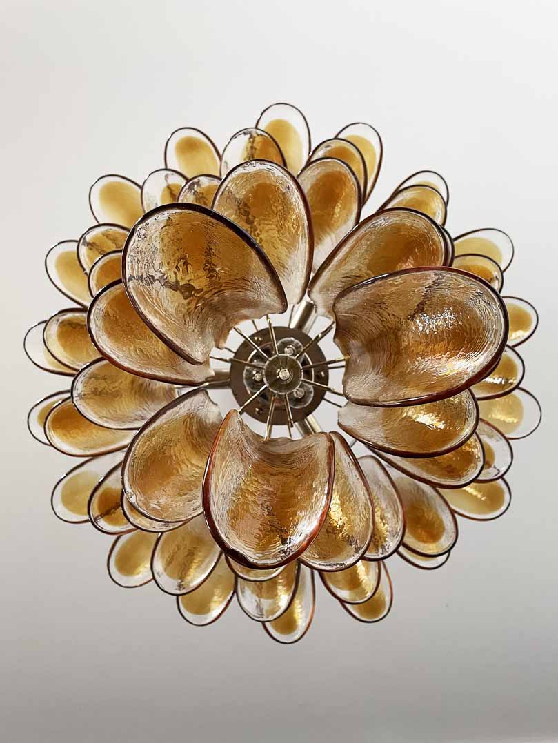 Murano Chandelier – 52 petals – Amber